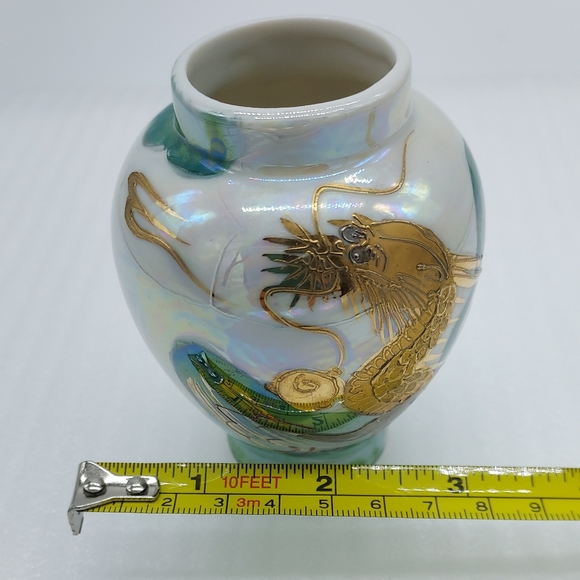 Mini Vase Glazed Opalescent Handpainted Porcelain - Picture 7 of 8